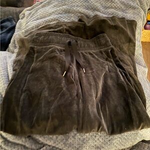 Lululemon Athletica Velour dark grey wide leg Sweatpants